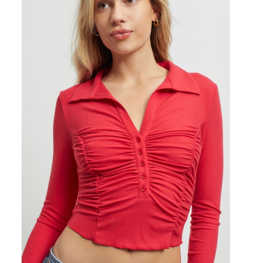 UO Aries ruched blouse size L